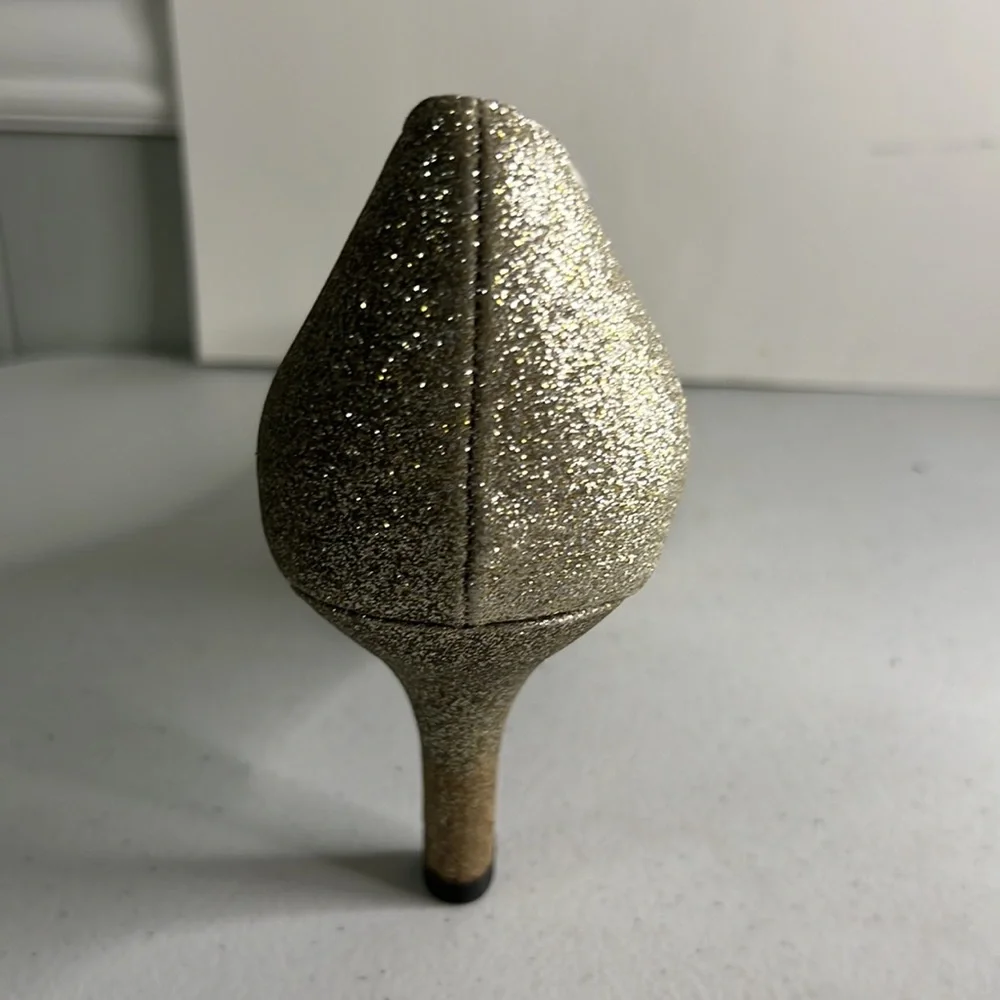 Gold Sparkle Peep Toe heels pumps for women Easy Street 12M